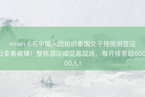 milan 6名中国人因组织泰国女子持旅游签证赴日卖春被捕！整栋酒店成交易现场，每月接客超600人！