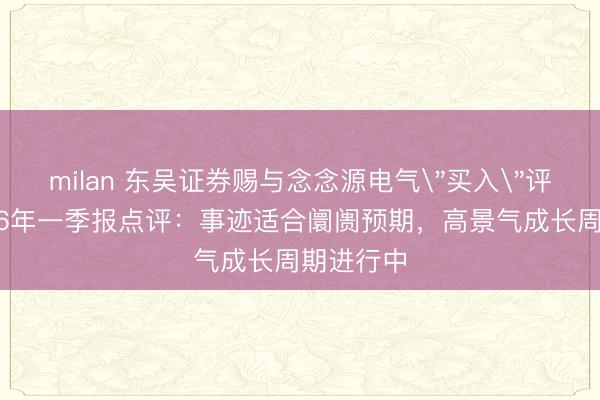 milan 东吴证券赐与念念源电气